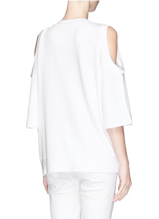 Back View - Click To Enlarge - STELLA MCCARTNEY - Stone appliqué cold shoulder sweat top