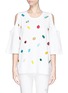 Main View - Click To Enlarge - STELLA MCCARTNEY - Stone appliqué cold shoulder sweat top