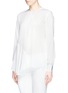 Front View - Click To Enlarge - STELLA MCCARTNEY - Ruffle hem crepe de Chine top