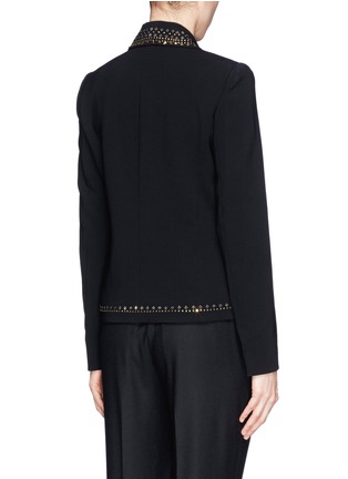 Back View - Click To Enlarge - DIANE VON FURSTENBERG - 'Alyona' jewel lapel crepe jacket