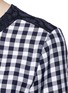 Detail View - Click To Enlarge - MSGM - Lace appliqué gingham boxy top