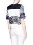 Back View - Click To Enlarge - MSGM - Lace appliqué gingham boxy top