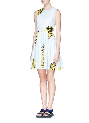 Figure View - Click To Enlarge - MSGM - Pineapple print poplin dress