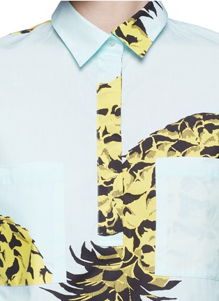 Detail View - Click To Enlarge - MSGM - Pineapple print high-low hem shirt