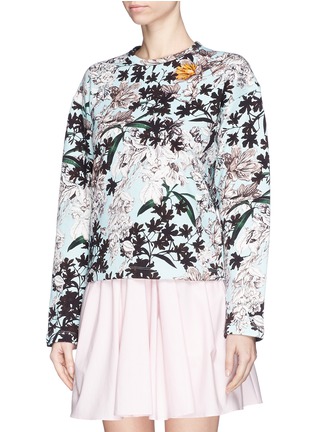 Front View - Click To Enlarge - MSGM - Garden print French terry sweatshirt