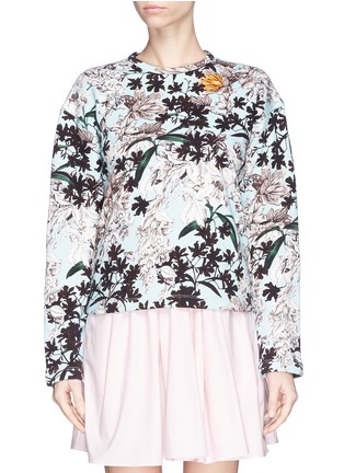 Main View - Click To Enlarge - MSGM - Garden print French terry sweatshirt