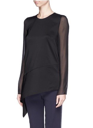 Front View - Click To Enlarge - REED KRAKOFF - Chiffon sleeve flounce hem top