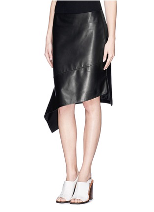 Front View - Click To Enlarge - REED KRAKOFF - Flounce hem leather skirt
