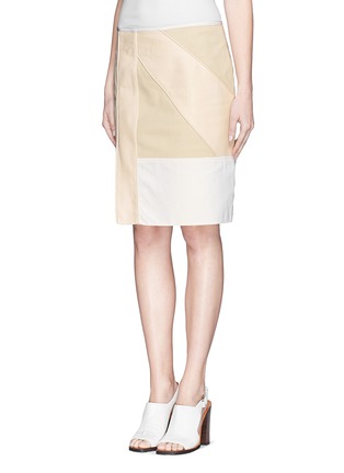 Front View - Click To Enlarge - REED KRAKOFF - Leather patchwork skirt