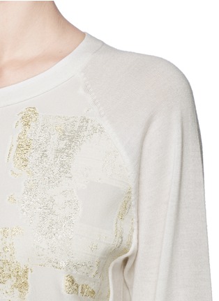 Detail View - Click To Enlarge - REED KRAKOFF - Foil print cashmere-wool-silk sweater