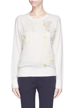 Main View - Click To Enlarge - REED KRAKOFF - Foil print cashmere-wool-silk sweater