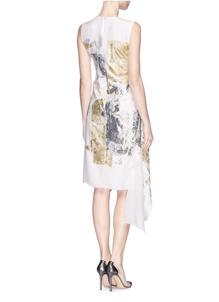 Back View - Click To Enlarge - REED KRAKOFF - Foil print silk crepe asymmetric dress