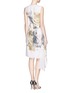 Back View - Click To Enlarge - REED KRAKOFF - Foil print silk crepe asymmetric dress