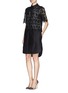 Figure View - Click To Enlarge - ERDEM - Breeson' corded lace diamond perforation shirt dress