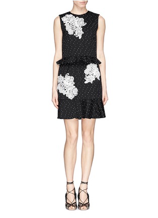 Main View - Click To Enlarge - ERDEM - 'Talia' floral lace polka dot jacquard layer dress