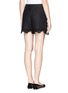 Back View - Click To Enlarge - ERDEM - 'Tyra' eyelet mesh pleat shorts