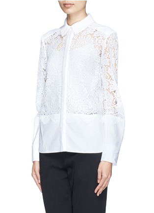Front View - Click To Enlarge - ERDEM - 'Beatrix' corded lace panel shirt