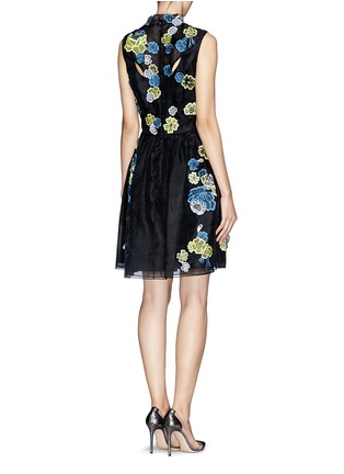 Back View - Click To Enlarge - ERDEM - 'Rina' 3D lace cutout organza dress