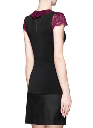 Back View - Click To Enlarge - ALICE & OLIVIA - Malone lace sleeve collared top