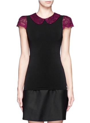 Main View - Click To Enlarge - ALICE & OLIVIA - Malone lace sleeve collared top