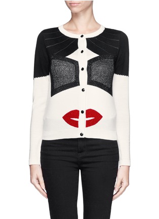 Main View - Click To Enlarge - ALICE & OLIVIA - 'Stace' face intarsia cardigan