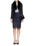 Figure View - Click To Enlarge - ALICE & OLIVIA - 'Ridley' detachable fox fur collar cropped blazer