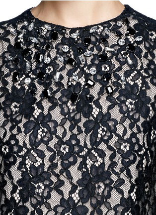 Detail View - Click To Enlarge - ALICE & OLIVIA - 'Laika' jewel neckline lace sleeveless top