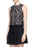 Front View - Click To Enlarge - ALICE & OLIVIA - 'Laika' jewel neckline lace sleeveless top