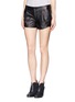 Front View - Click To Enlarge - ALICE & OLIVIA - Leather Butterfly Shorts