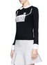 Front View - Click To Enlarge - ALICE & OLIVIA - Camera faux pearl appliqué collar sweater