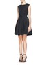 Front View - Click To Enlarge - ALICE & OLIVIA - 'Fila' faux pearl cotton pleat dress