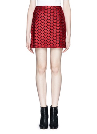 Main View - Click To Enlarge - ALICE & OLIVIA - 'Riley' heart embroidery skirt