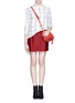 Figure View - Click To Enlarge - ALICE & OLIVIA - 'Riley' heart embroidery skirt
