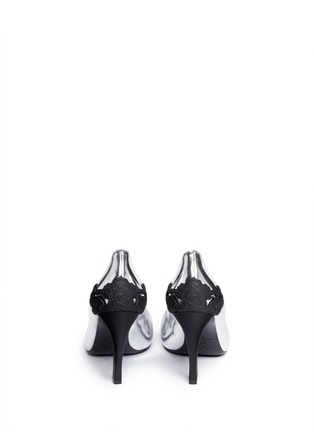 Back View - Click To Enlarge - MC Q SHOES - Lex baroque heel metallic leather pumps