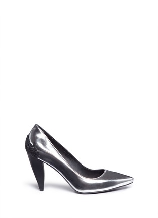 Main View - Click To Enlarge - MC Q SHOES - Lex baroque heel metallic leather pumps