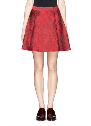 Main View - Click To Enlarge - ALICE & OLIVIA - 'Vernon' floral jacquard pleat skirt 