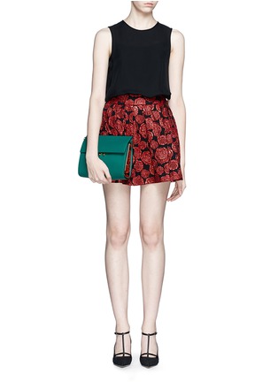 Figure View - Click To Enlarge - ALICE & OLIVIA - 'Fizer' rose jacquard box pleat skirt