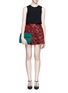 Figure View - Click To Enlarge - ALICE & OLIVIA - 'Fizer' rose jacquard box pleat skirt