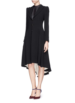 Front View - Click To Enlarge - ALICE & OLIVIA - 'Bain' pleat asymmetric crepe coat