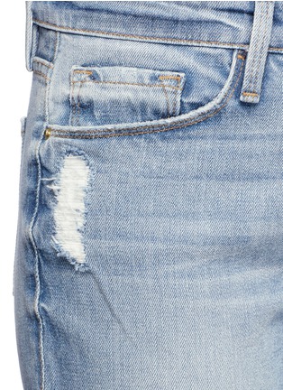 Detail View - Click To Enlarge - FRAME - 'Le Crop Bell' frayed cuff cropped boot cut jeans
