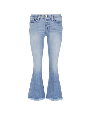 Main View - Click To Enlarge - FRAME - 'Le Crop Bell' frayed cuff cropped boot cut jeans