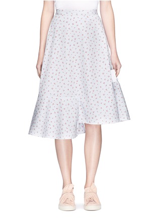 Main View - Click To Enlarge - SHUSHU/TONG - Floral print asymmetric ruffle skirt