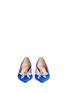 Front View - Click To Enlarge - ARUNA SETH - Crystal pavé butterfly satin flats