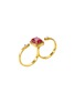  - AISHWARYA - Diamond spinel gold alloy two finger ring