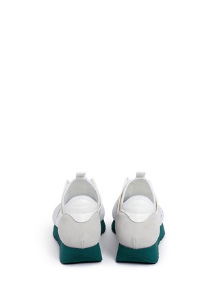 Back View - Click To Enlarge - BALENCIAGA - 'Race Runners' leather and neoprene sneakers