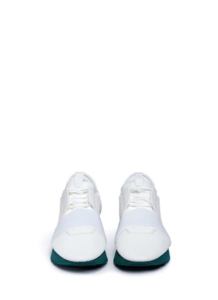 Front View - Click To Enlarge - BALENCIAGA - 'Race Runners' leather and neoprene sneakers