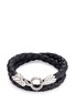 Main View - Click To Enlarge - JOHN HARDY - Onyx silver eagle braided leather wraparound bracelet