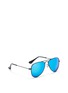 Figure View - Click To Enlarge - RAY-BAN - 'Aviator Junior' metal mirror sunglasses