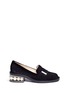 Main View - Click To Enlarge - NICHOLAS KIRKWOOD - 'Casati' faux pearl heel velvet loafers