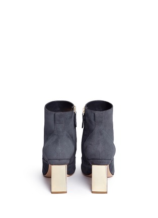 Back View - Click To Enlarge - NICHOLAS KIRKWOOD - 'Prism' triangle block heel suede ankle boots